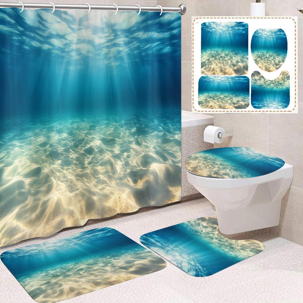 31Style 4Pcs Funny Shower Curtains Bathroom Curtain With Hooks Decor Waterproof Cat Dog 3d Bath 180*180cm Creative Personality Shower Curtain