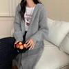 Hooded Loose Large Size Thickened Medium and Long Knitted Jacket New Lazy Wind Sweater Cardigan with Women Outside
