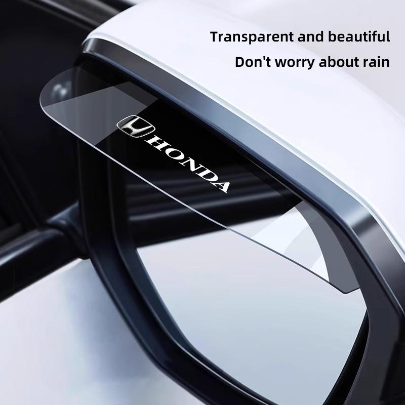 AQU3 2Pcs Car Rearview Mirror Block Rainwater Eyebrow Accessories For Honda Civic Accord Fit Jazz Pilot CRV Odyssey Passport City HRV