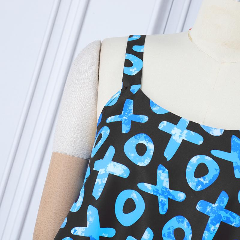 Women Plus Size Off Shoulder Sleeveless Printed Dresses