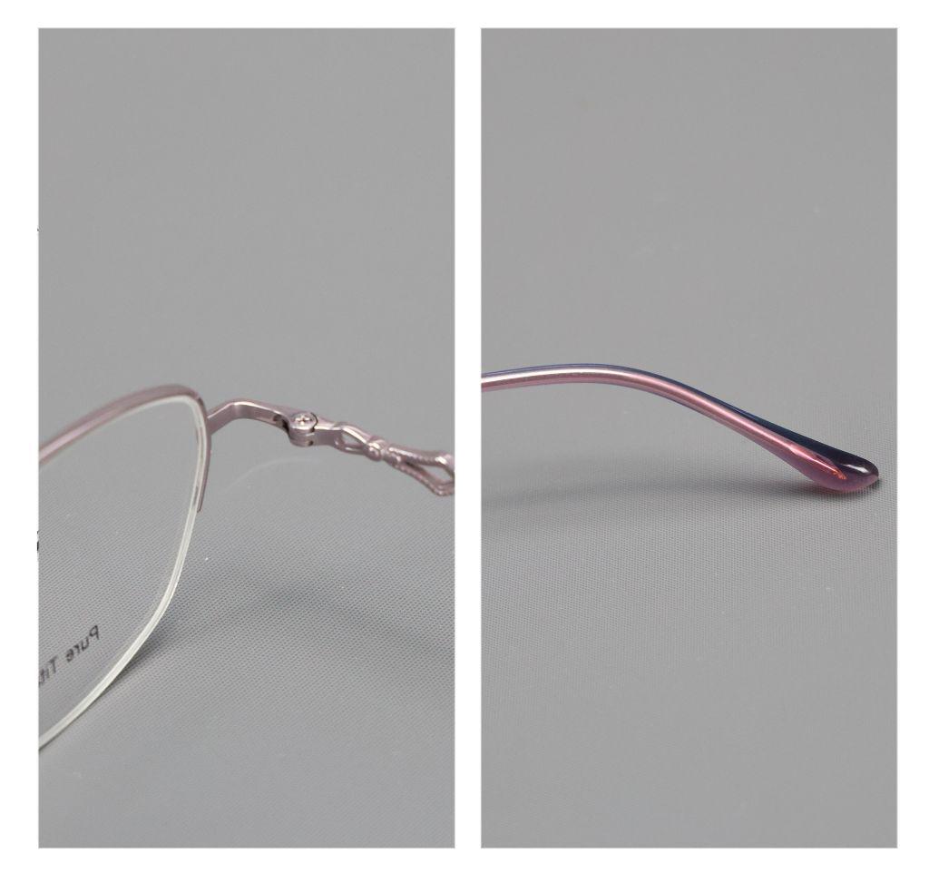M6719S Retro Semi-Rimless Pure Titanium Eyeglass Frame for Men & Women, Prescription-Friendly for Myopia