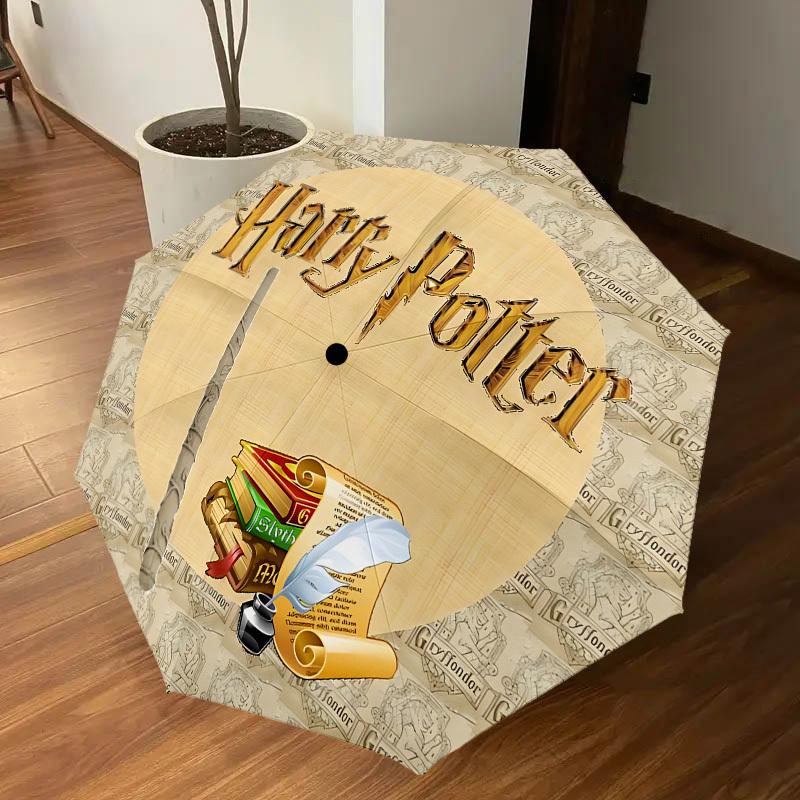 1 ks Mulan Harry Potter Deštník - 8 žeber vyztužený, automatické otevírání, lehký a odolný, roztomilý módní doplněk pro venkovní použití, D2693