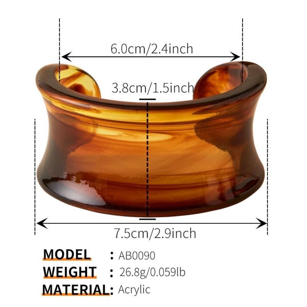 Chunky Design Geometric Bracelets Gradient Color Opening Bangles  Fashion Accessories