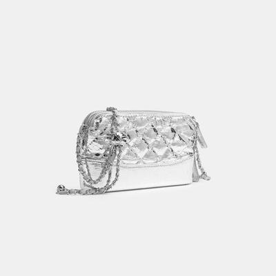 Silver Diamond Chain Bag for Women's New Summer Niche Fashion One-shoulder Crossbody Bag Design Small Square Bag