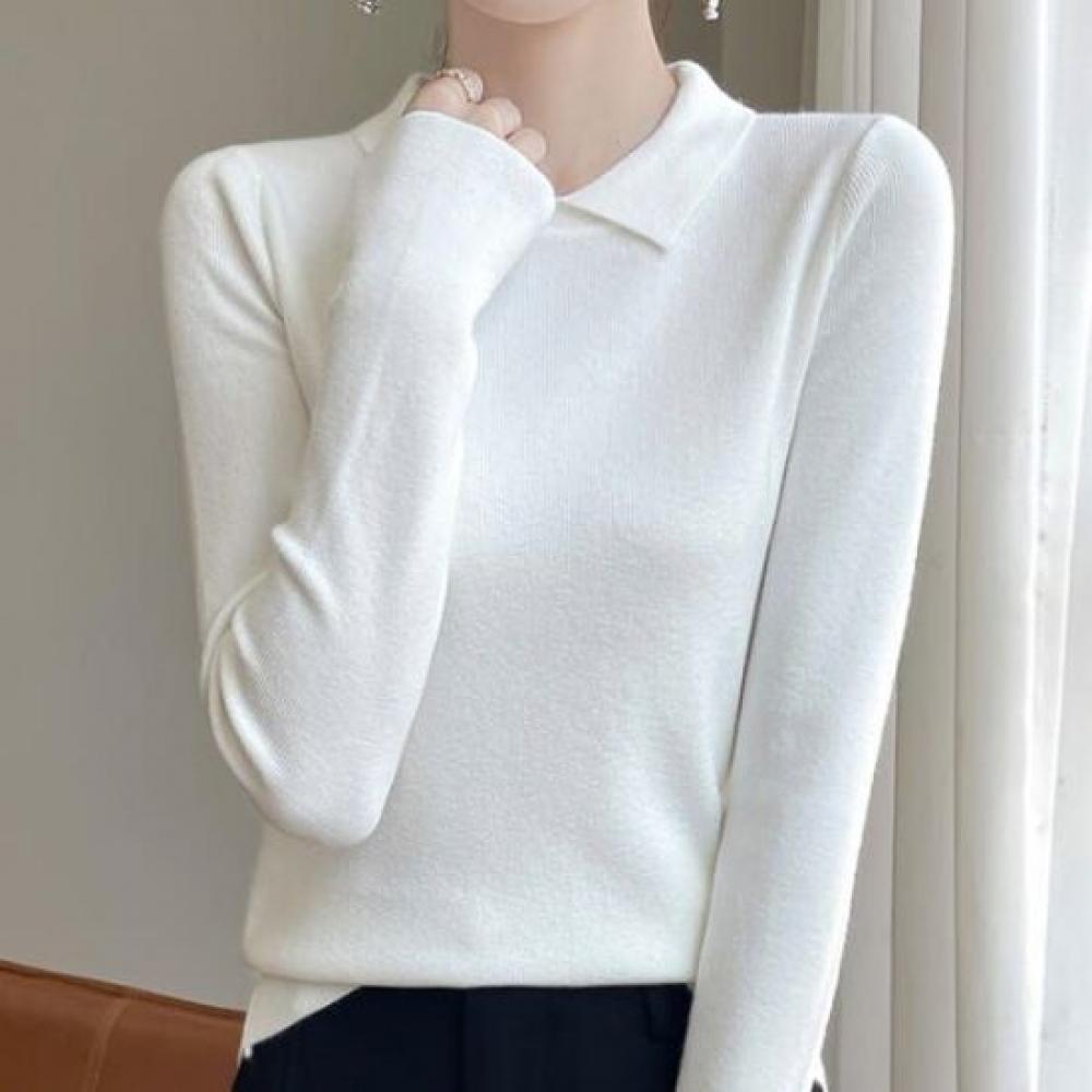 Navava Men S baSic Daily Fit Solid Collar Long Sleeve Knit Nk3428