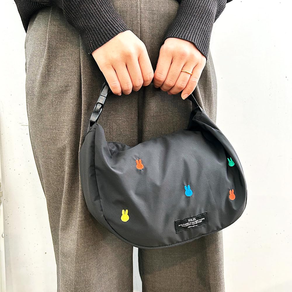 HEMING'S Miffy Soleil Weekend Shoulder Bag, ART-MUSEUM, Black, 4076402. This stylish, crossbody sacoche features a cute, Nordic-inspired rabbit