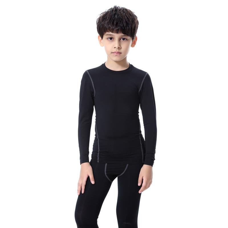 Kids' PRO Sports Fitness Gear: Boys' & Girls' Quick-Dry Running Sets with Long/Short Sleeve Shirts, Elastic Shorts, and Long Pants.