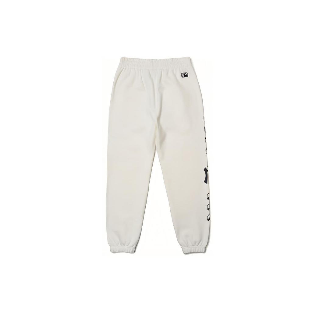 MLB Side Logo Velour Cuffed Jogger Pants Unisex Bottoms White 3ATPS0216-50IVS