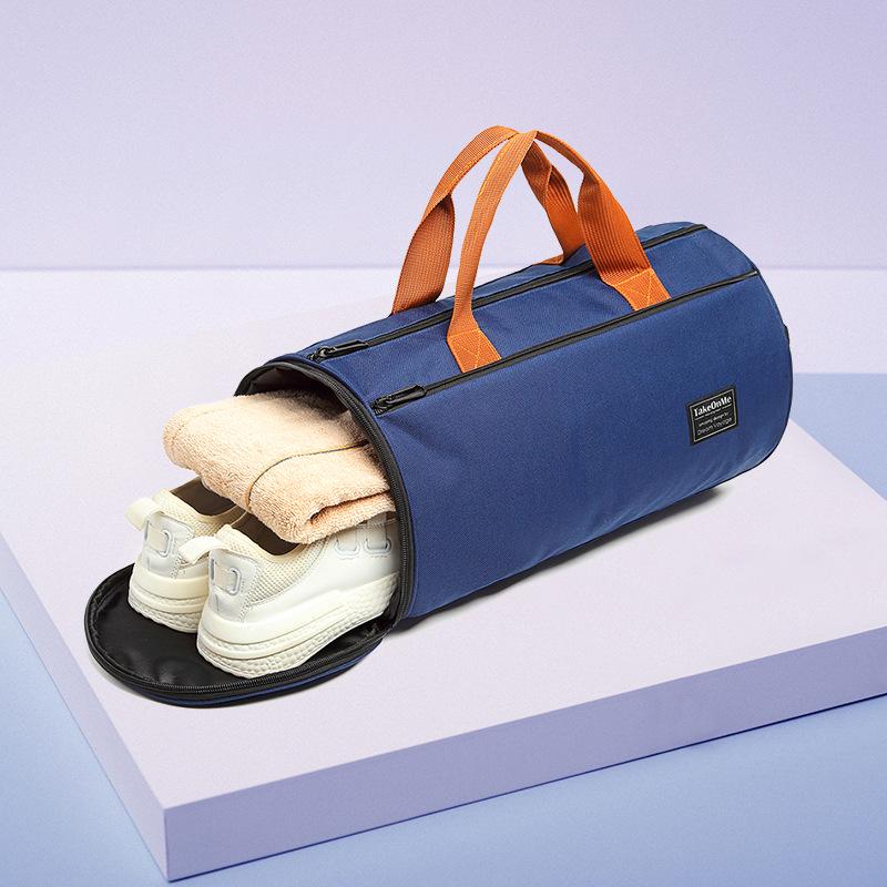 Cross-border Cylinder Bag: Unisex Folding Tote, Travel Sports, Large Capacity, Water-Resistant Fitness Luggage