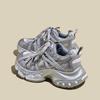 Leather popular dad shoes women's thick-soled 2025 autumn new soft-soled breathable lightweight versatile sports and leisure shoes