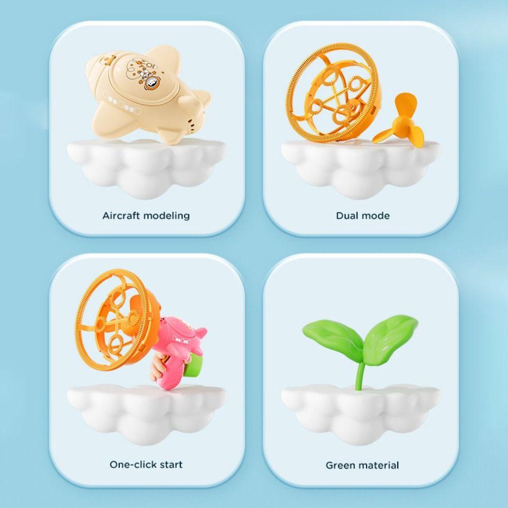 Electric Fan Airplane Bubble Machine Semi-Automatic Soap Blower Toys Fun Fun Bubbles  Outdoor