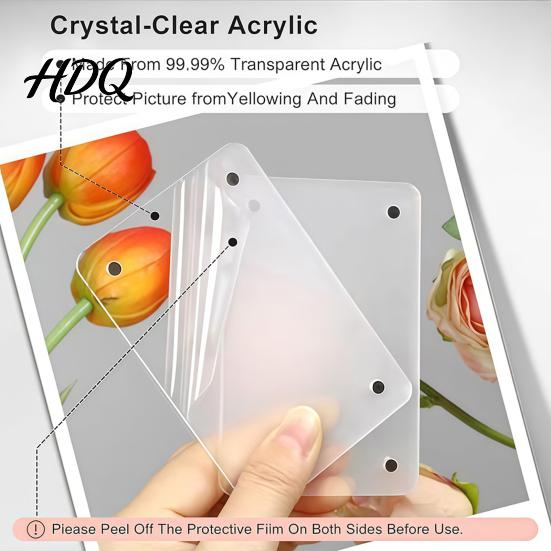 Acrylic Magnetic Frame 1 Pair Photo Fridge Magnet Picture for Display Refrigerator Clear Mini Holder Home Kitchen Decoration
