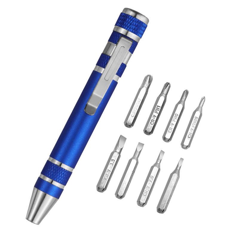 Pen-Style 8-in-1 Magnetic Screwdriver with High-Density Bits
