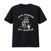 Vintage Funny Raccoon Even Baddies Get Saddies Slogan Streetwear Print Casual T Shirt vintage Washed designer clothes Versatile