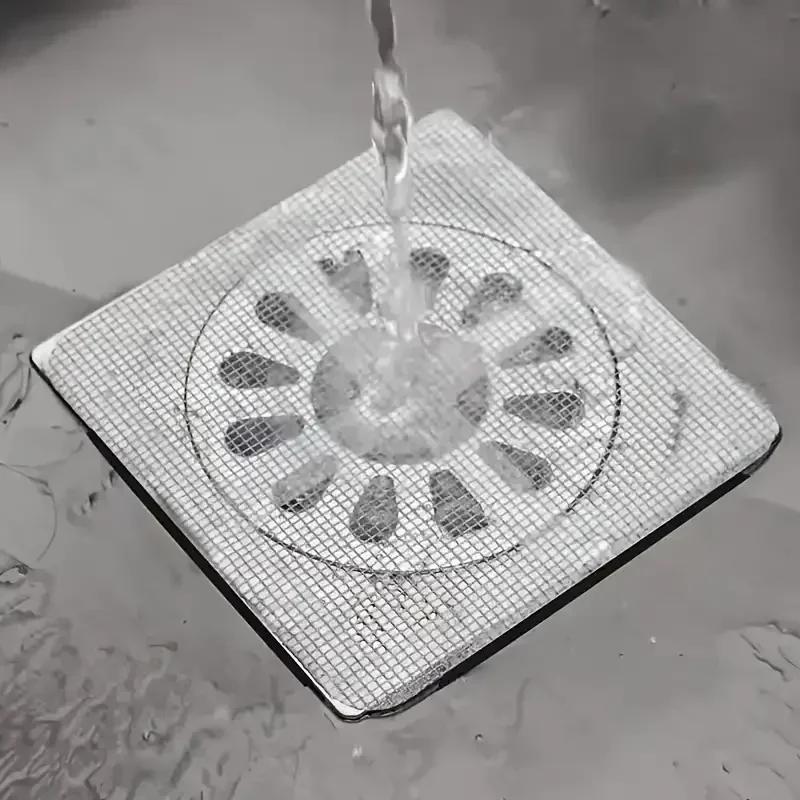 20Pcs Disposable Hair Catcher for Shower Mesh Shower Drain Covers Floor Sink Strainer Filter Mesh Sticker Bathroom Accessories