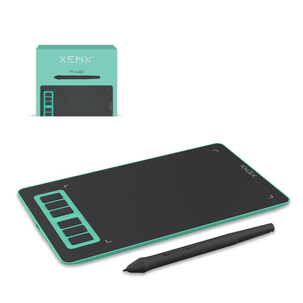 XENX P1 Graphics Drawing Tablet for MacOS and 6x4 with 6 Shortcut 8192 Pressure and a Free Pen for Digital Online and OSU Games (P1-640) Android,