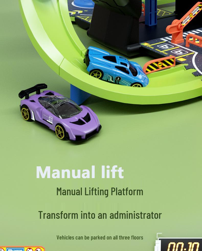Kids' Mini Car Model with Tracks & Parking Lot - Educational Alloy Toy Gift