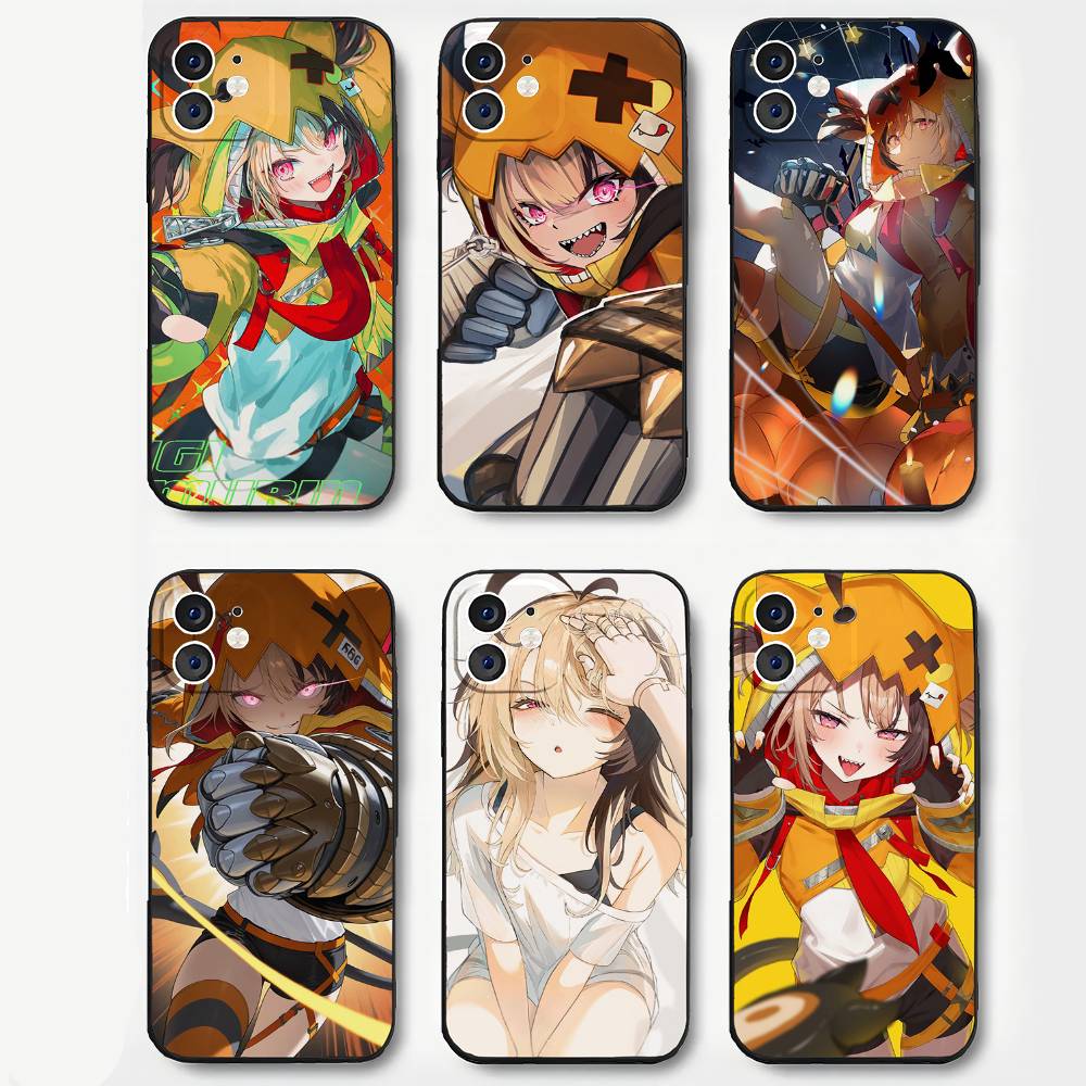 Gigi Murin Anime H-hololive Phone Case For IPhone 17 Air 16 15 14 13 Pro Max 11 12 Black Silicone Cover