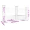 U Shaped Gabion Basket with 3 Posts Iron 260 X 20 X 150 Cm