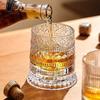 280ML Rotating Whiskey Glass Creative Crystal Premium Beer Cup Str Relief Liquor Cup With Base Straight Drink Mold Wine Glass