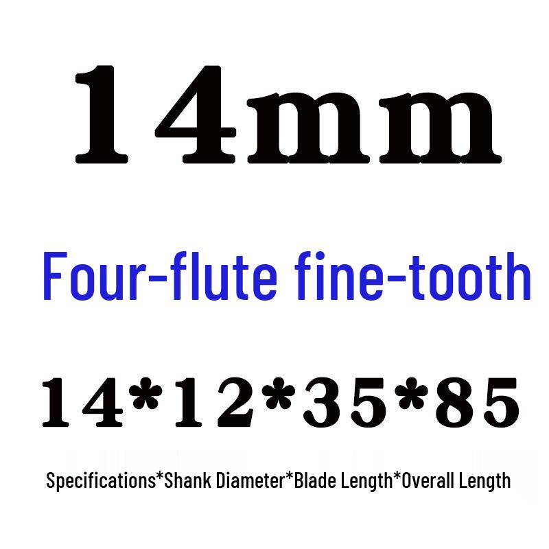 Yihai White Steel 4-Flute Wave-Tooth End Mill, 10mm, for Aluminum, Super Hard, Fine and Coarse Teeth, 11 Corrugations.