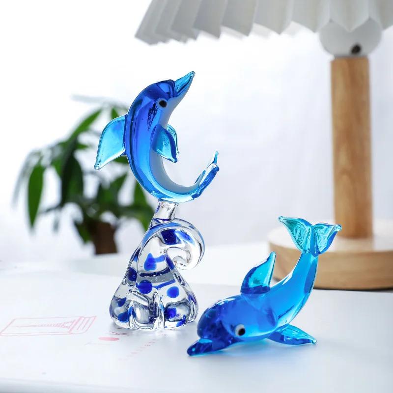 Neue Kreative Dekoration Niedliche Kleine Delfin Serie Schreibtischdekoration Glas Wohnzimmerdekoration Heimdekoration Delfin Glas