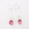 Pink Tourmaline Gemstone 925 Sterling Silver Jewelry Handmade Earrings 1.76" EE-171-13