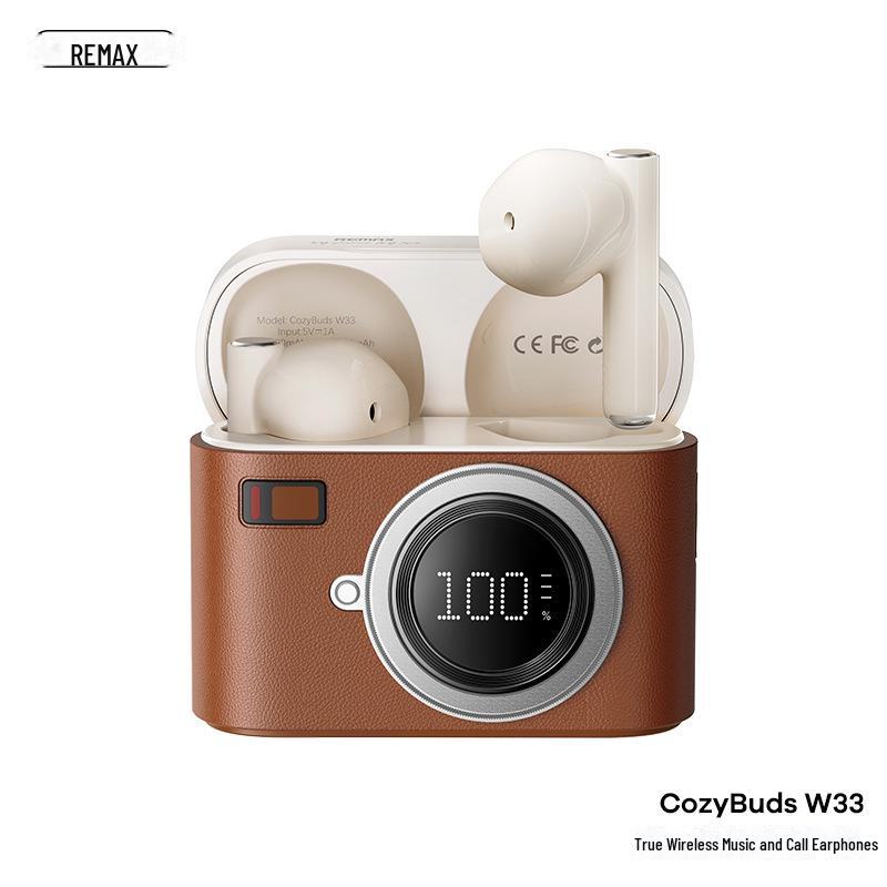 

Беспроводная Bluetooth-гарнитура Remax в форме камеры с цифровым дисплеем и длительным сроком службы батареи