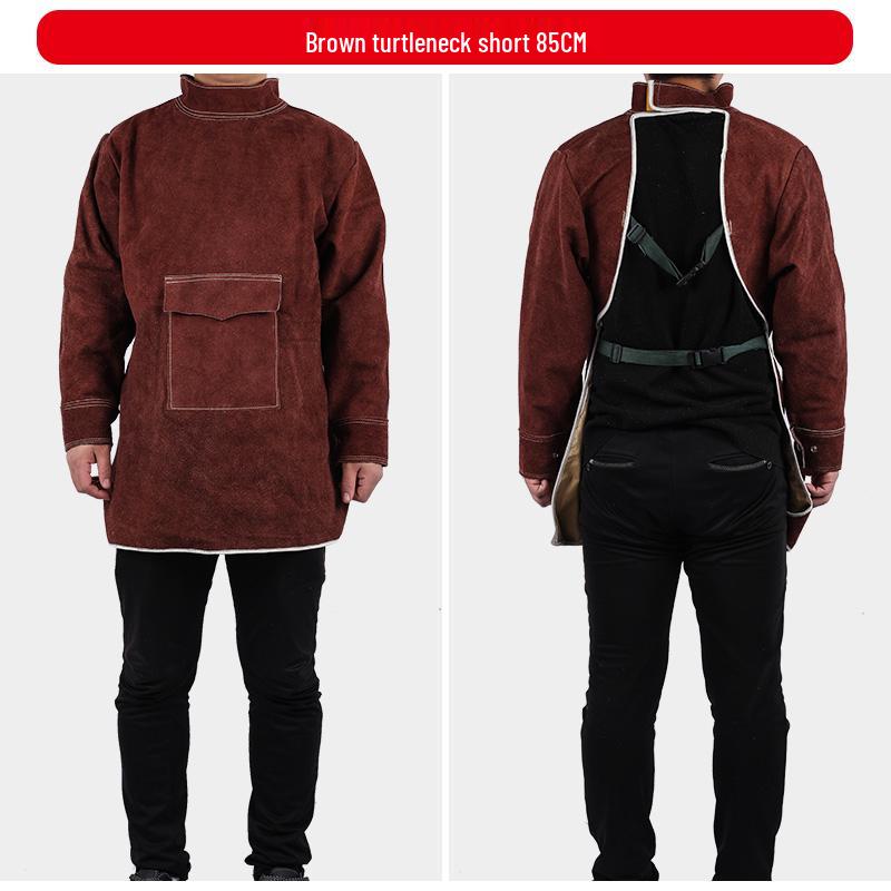 Cowhide Welding Suit – Flame Retardant, Anti-Scald, High-Temperature & Wear Resistant Leather Apron for Welders.