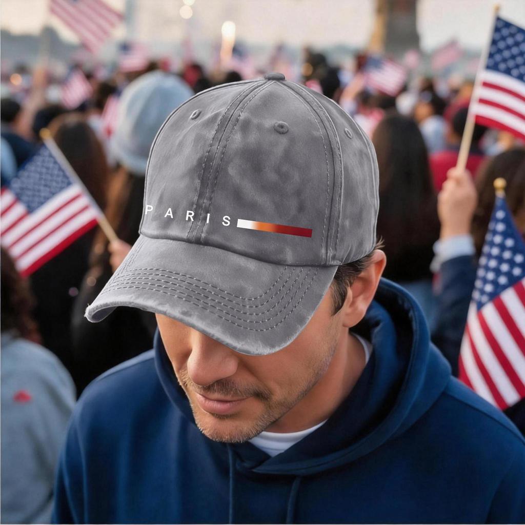 Men's and women's distressed washed casual baseball caps, trendy letter patterned hats