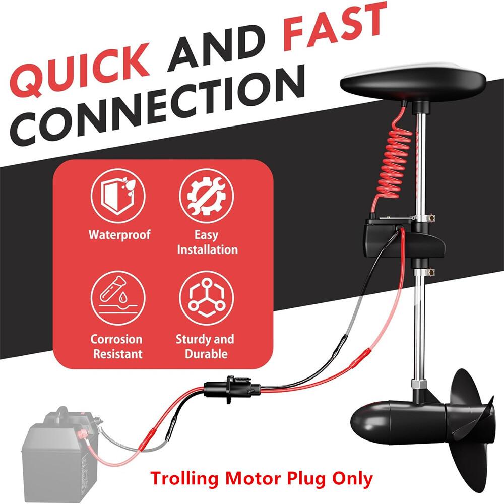 2 Wire Trolling Motor Plug Trolling Motor Socket for Marine Boats and Kayaks