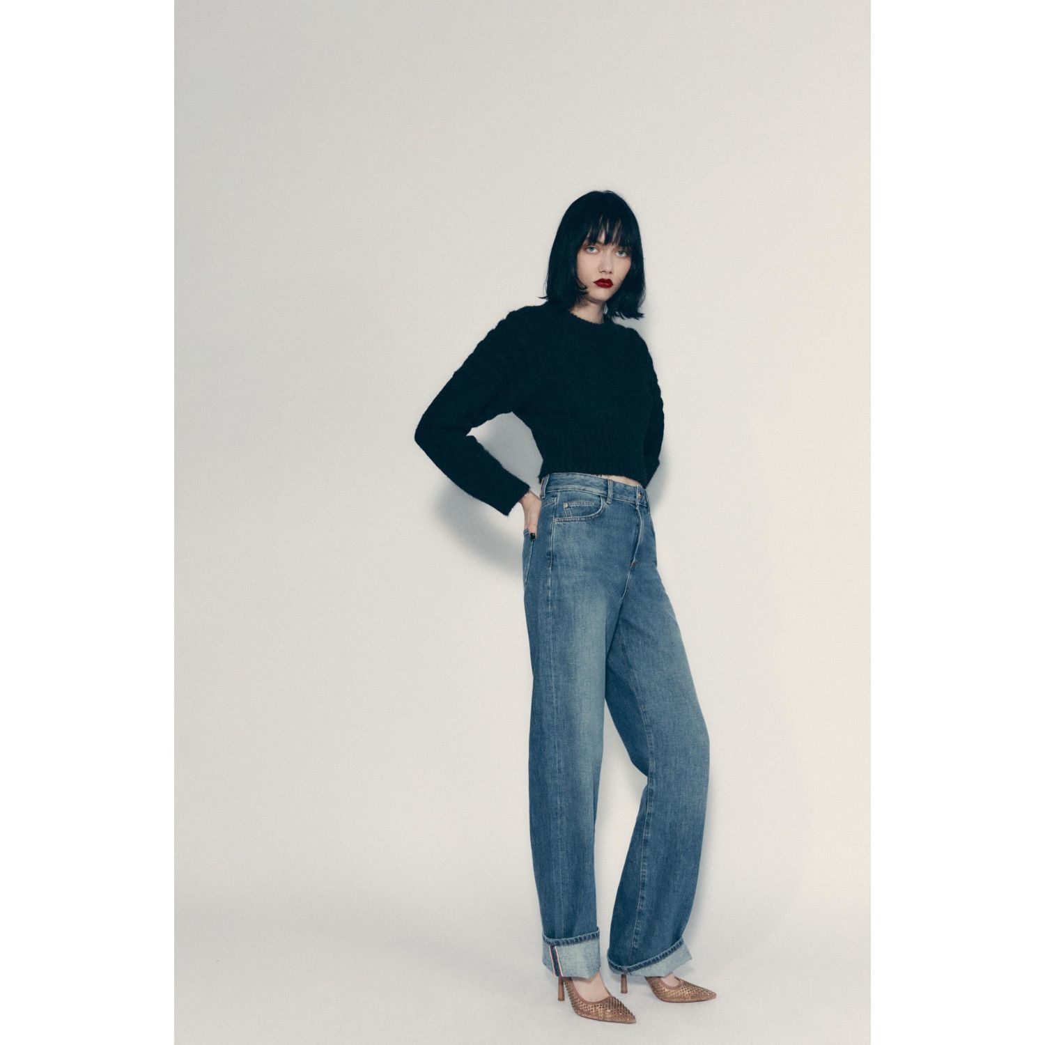 

MESH HIGH-HEEL SHOES WITH RHINESTONES