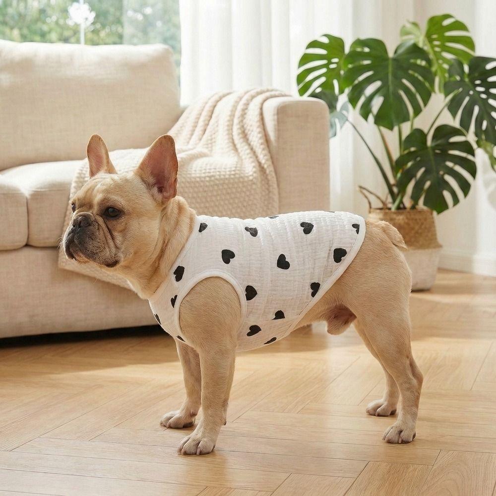 Thin Pet T-shirt Soft Cotton Dog Sleeveless Clothes Fashionable Pet Short Shirt Puppy Wear