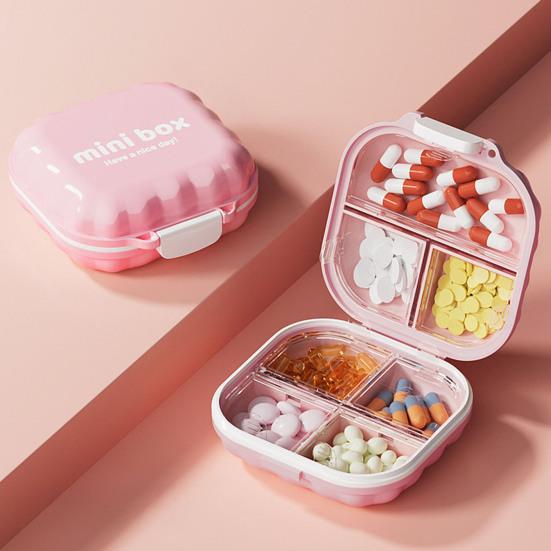 Yousheng Portable Pill Box, with 7 Compartments, Moisture-Proof Dust-Proof Medicine Organizer, for Travel Daily Use And