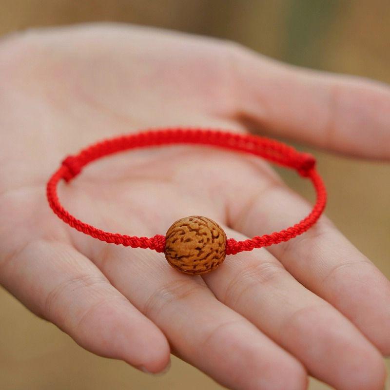 

Putuo Wild Peach Pit Red Rope Bracelet Baby Baby Shock Anti-Scare Body Protection Birth Year Peach Wood Bracelet Carrying Strap [Adult] Peach Pit bracelet-adjustable
