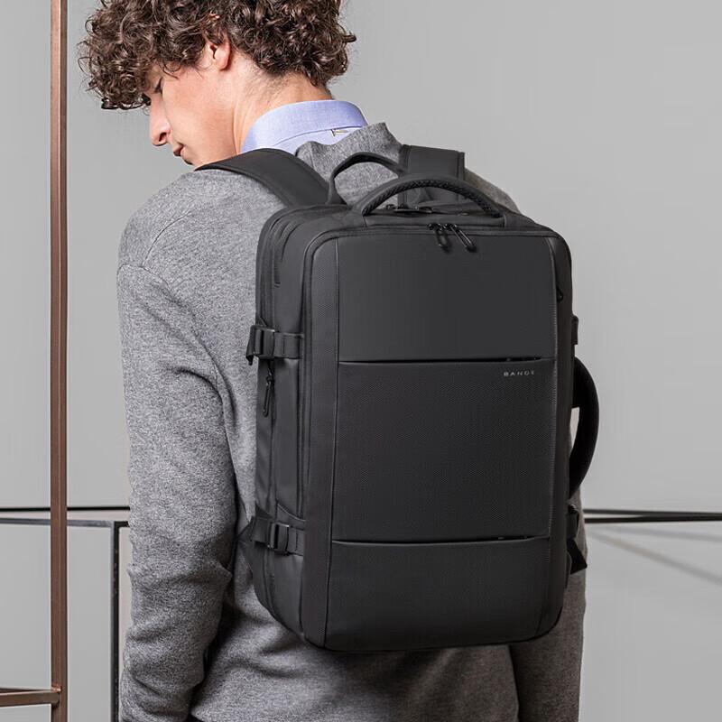 Bange Large Capacity Multifunctional Travel Bag, College Student Gift, 16-Inch Laptop Backpack, Black Small