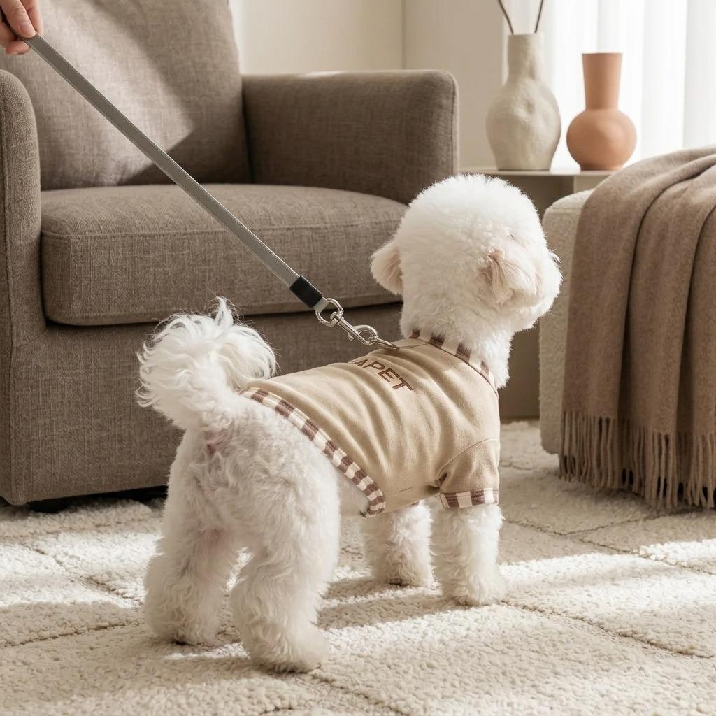 Soft Teddy Pullover with Letter Embroidery, Warm Winter Dog Base Layer, Vest for Small to Medium Breeds (e.g., Yorkies)