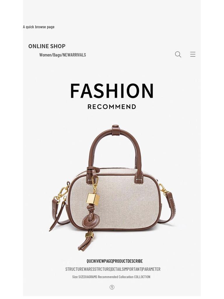2025 Autumn Quilted Mini Bowling Bag: Retro Crossbody with Fashion Color Block Design for Women