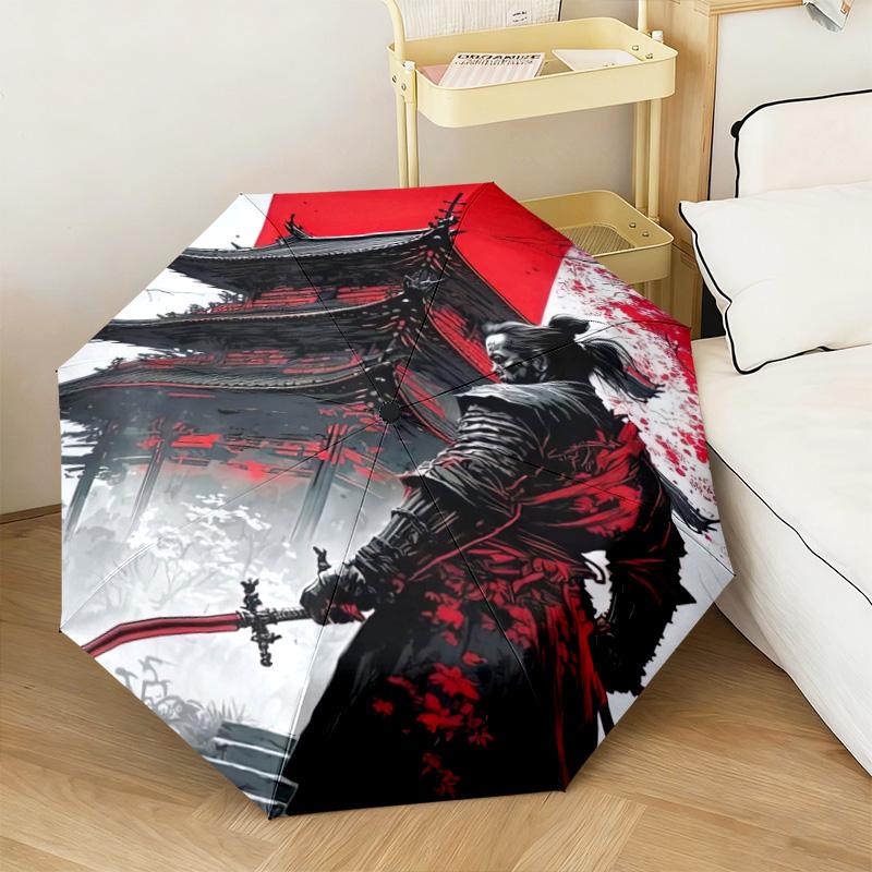 1PC Samurai  Automatic Umbrella - Suitable Travel Outdoor Portable Umbrella Birthday Gift Daily Essentials