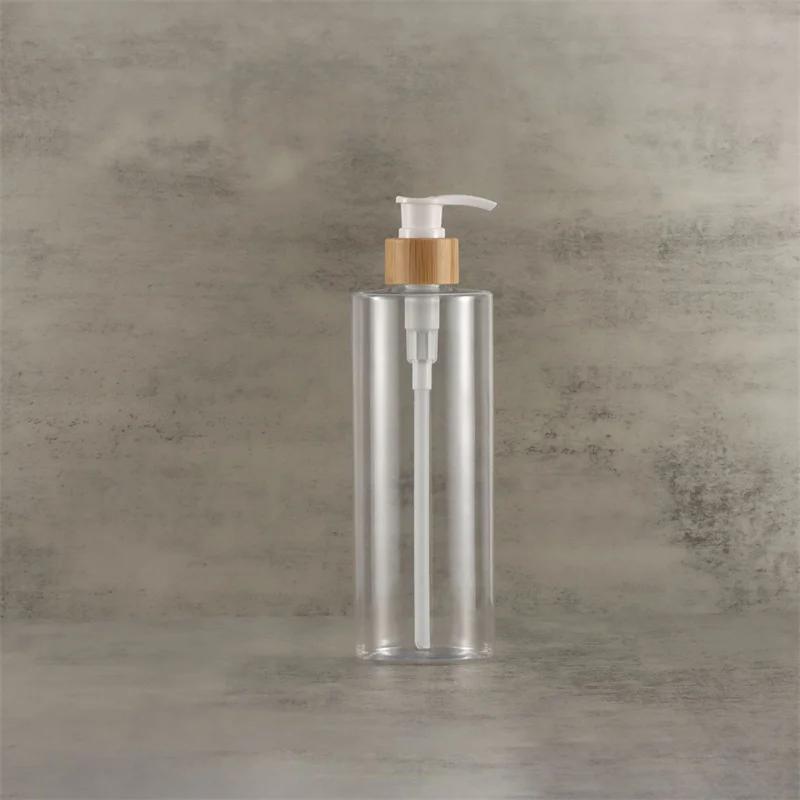 300/400/500ml Soap Dispenser Bottle Bamboo Shampoo Body Wash Conditioner With Bamboo Wood Pump Head Refill Lotion Sub Bottling