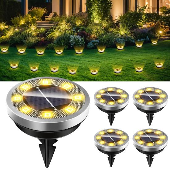 Solar Powered Garden Lights Underground Pathway Lighting for Yard Waterproof Decorative Landscape Lamp for Lawn Walkway Driveway Outdoor Lighting