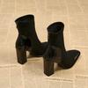 Spring, Autumn and Winter New Temperament Skinny Boots High Heel Boots Small Square Head Women's Short Boots