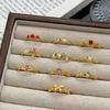 Medieval Vintage Fashion Retro Geometric Zircon Personality Opening Ring Female Cold Wind Niche Design Ring