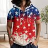 Men'S Casual Short Sleeved Hooded Top Buttoned Open Neck T-Shirt