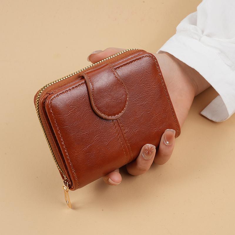 Women's Compact Wallet, Vintage Style, Coin Purse With Snap Closure, Small Ladies Money Pouch