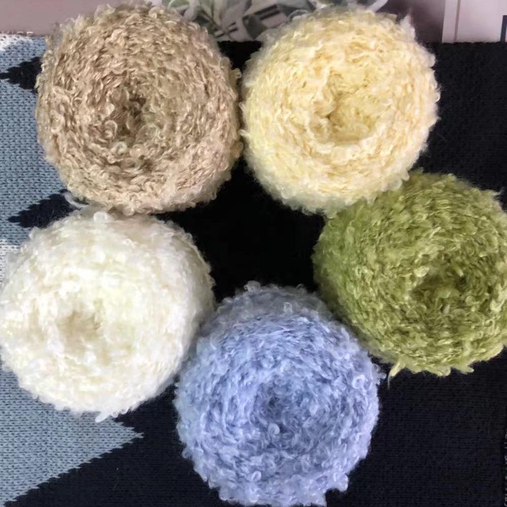 Hand-Knitted Wool Loop Yarn for Doll Hair, DIY Projects, and Scarf/Hat Knitting