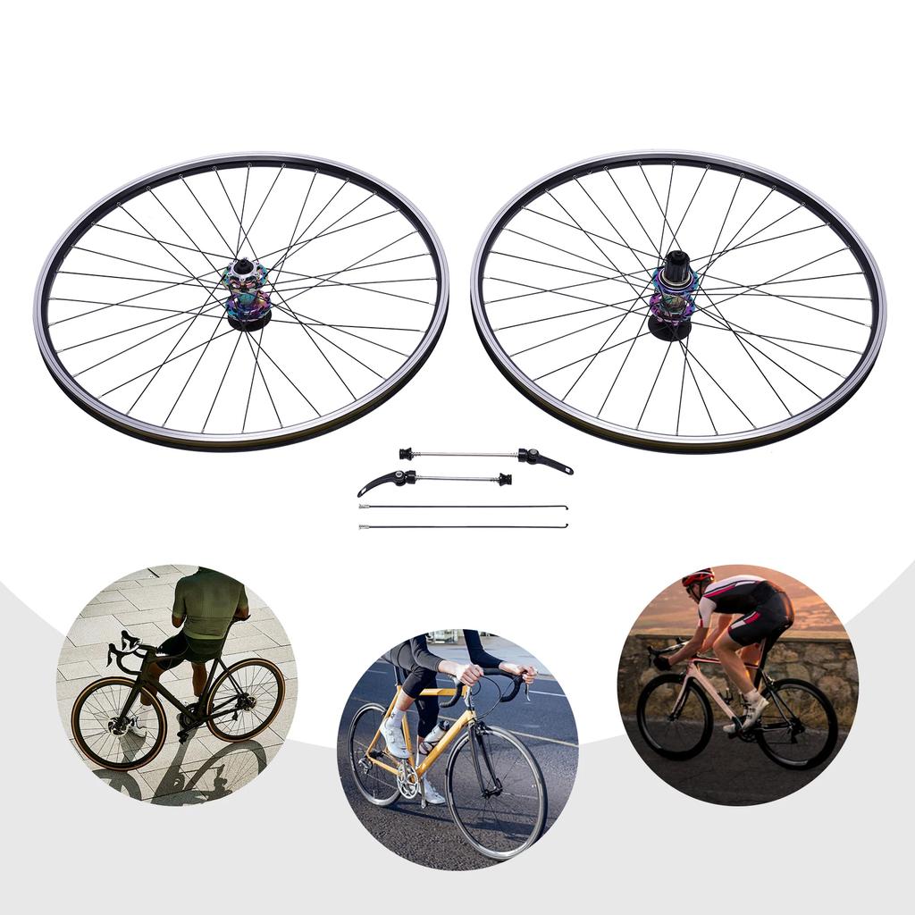 27.5In MTB Wheelset Aluminum Alloy Disc Brake Ready(441lbs Load Capacity) - Quick Release Front Rear Black Mountain Bike Wheels