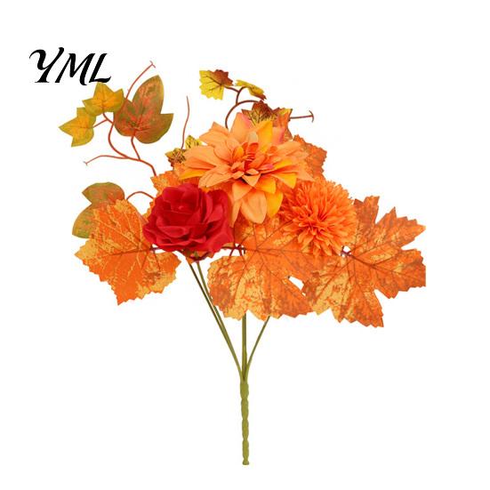 Realistic Faux Flowers for Modern Home Artificial Fall Flowers, Silk Flower Arrangement, Bouquet Decorative Greenery Living Room Decor Wedding