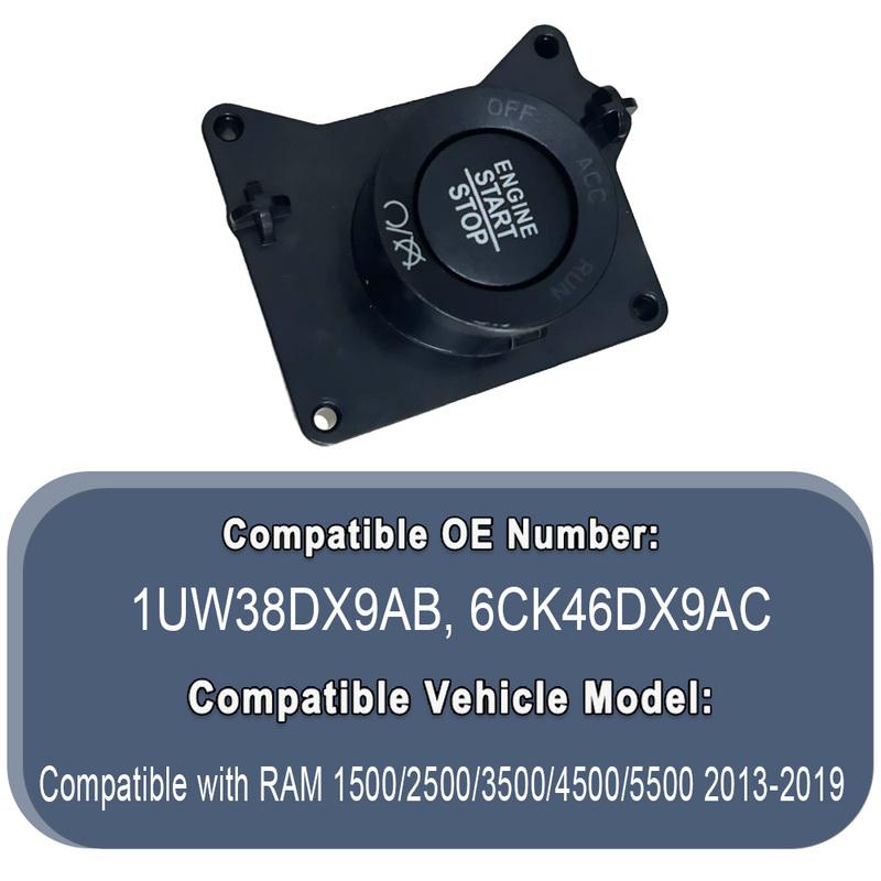 1pc Engine Switch Ignition Push Button 1UW38DX9AB,6CK46DX9AC for RAM 1500 2500 3500 4500 5500 2013 2014 2015 2016 2017 2018