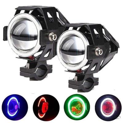 Electric Motorcycle LED Headlight with Laser Cannon and Angel Eye for Scooter Modification (U1-U7 Models)